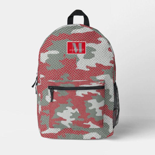 Ohio State Scarlet & Gray Camo Printed Bedrukte Rugzak (Voorkant)