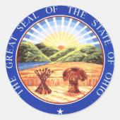 Ohio State Seal Ronde Sticker (Voorkant)