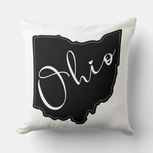 Ohio State Shape Outline - Ohio Kaart Outline Kussen (Voorkant)