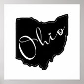 Ohio State Shape Outline - Ohio Kaart Outline Poster (Voorkant)