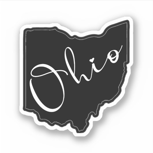 Ohio State Shape Outline - Ohio Kaart Outline Sticker (Voorkant)