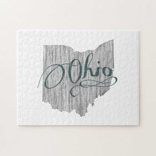 Ohio State Typografie Jigzaag Puzzle Legpuzzel (Horizontaal)