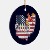 Ohio State United States Retro Map  USA Keramisch Ornament (Rechts)