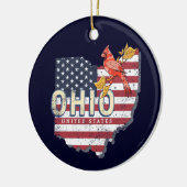 Ohio State United States Retro Map  USA Keramisch Ornament (Links)