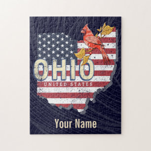 Ohio State United States Retro Map  USA Legpuzzel