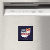 Ohio State United States Retro Map USA Magneet (Insitu (Vaatwasser))