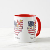 Ohio State United States Retro Map  USA Mok (Voorkant rechts)