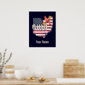 Ohio State United States Retro Map  USA Poster (Keuken)