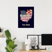 Ohio State United States Retro Map  USA Poster (Thuiskantoor)