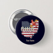 Ohio State United States Retro Map  USA Ronde Button 5,7 Cm (Voorkant /achterkant)