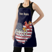 Ohio State United States Retro Map USA Schort (Insitu)