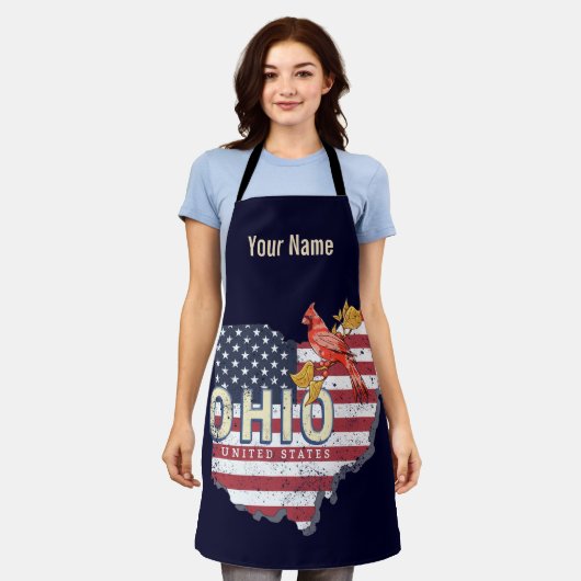 Ohio State United States Retro Map USA Schort (Gedragen)