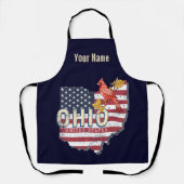 Ohio State United States Retro Map USA Schort (Voorkant)
