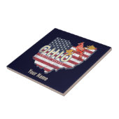 Ohio State United States Retro Map  USA Tegeltje (Zijkant)