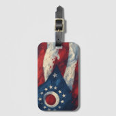 Ohio State Vlag Ontwerp | Buckeye State Trots Cade Bagagelabel (Voorkant (verticaal))
