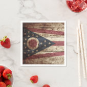 Ohio State Vlag op oude houtnerf Servet (Insitu)