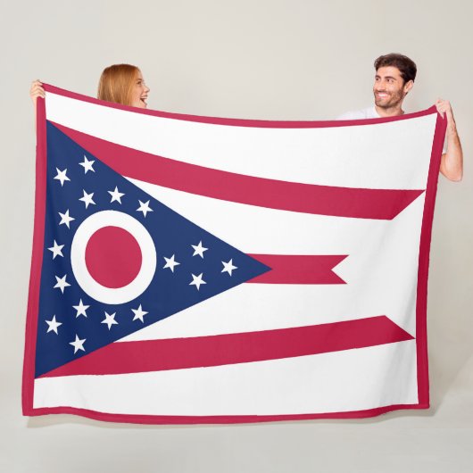 Ohio State Vlag Print Patriot Fleece Deken (In situ)