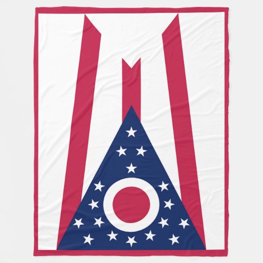 Ohio State Vlag Print Patriot Fleece Deken (Voorkant)