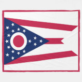 Ohio State Vlag Print Patriot Fleece Deken (Voorkant (Horizontaal))