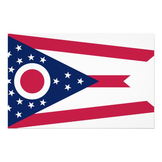 Ohio State Vlag Verenigde Staten Foto Afdruk (Voorkant)