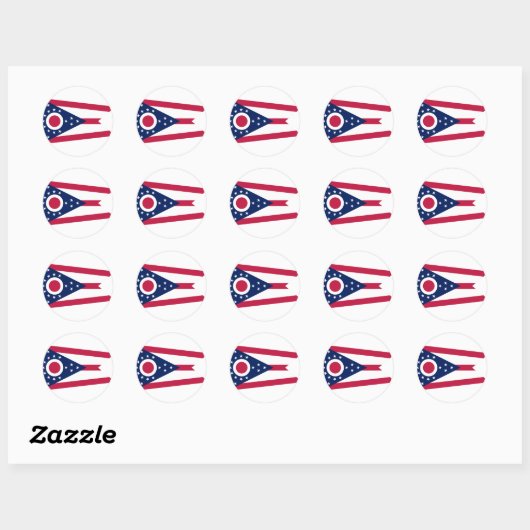 Ohio State Vlag Verenigde Staten Ronde Sticker (Vel)