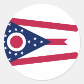 Ohio State Vlag Verenigde Staten Ronde Sticker (Voorkant)