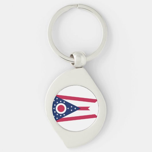 Ohio State Vlag Verenigde Staten Sleutelhanger (Voorkant)