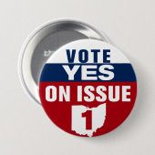 Ohio Stem Ja Op Kwestie 1 Ronde Button 7,6 Cm (Voorkant /achterkant)