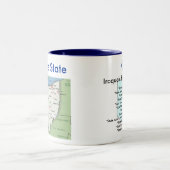 Ohio-symbolen en -kaarten tweekleurige koffiemok (Center)