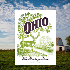 Ohio The Buckeye State Est. 1803 Travel Briefkaart