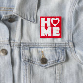 Ohio Thuis Hart Staat Knop Badge Speld Vierkante Button 5,1 Cm (In situ)