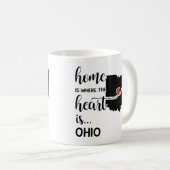 Ohio thuis is waar het hart ligt koffiemok (Voorkant rechts)