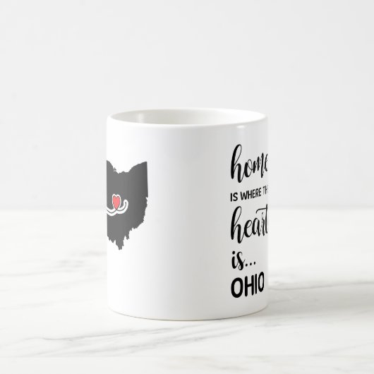 Ohio thuis is waar het hart ligt koffiemok (Center)