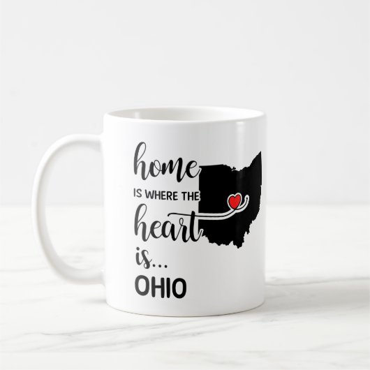 Ohio thuis is waar het hart ligt koffiemok (Links)