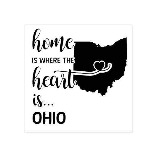 Ohio thuis is waar het hart ligt rubberstempel (Afrduk)