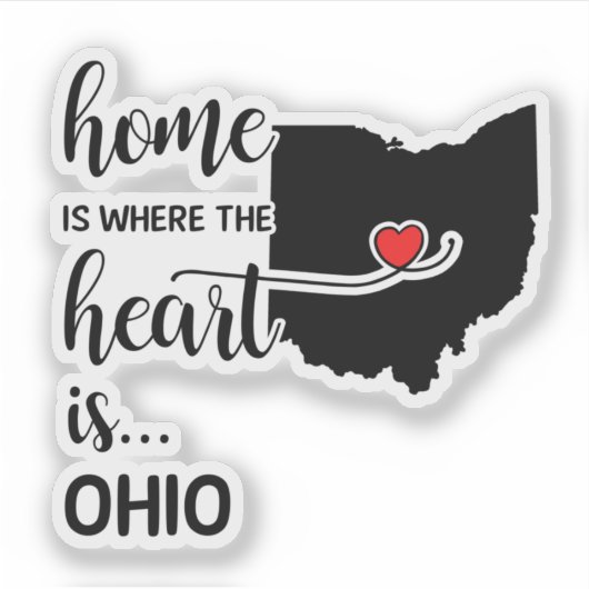 Ohio thuis is waar het hart ligt sticker (Voorkant)