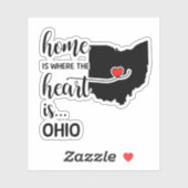 Ohio thuis is waar het hart ligt sticker (Vel)