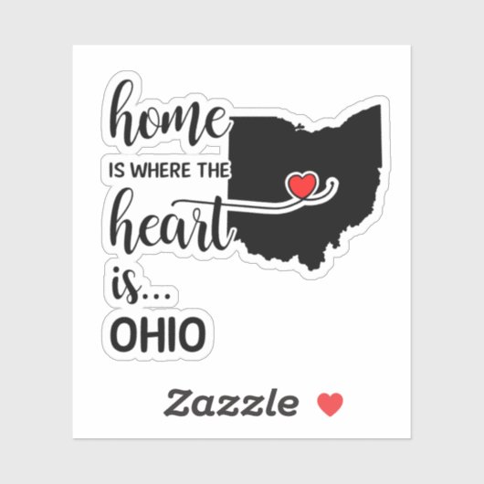 Ohio thuis is waar het hart ligt sticker (Vel)