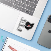 Ohio thuis is waar het hart ligt sticker (Laptop met iPhone)