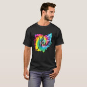 Ohio Tie Dye State Map Pride Retro T-shirt (Voorkant volledig)
