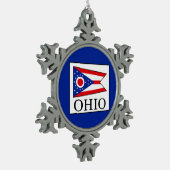 Ohio Tin Sneeuwvlok Ornament (Links)