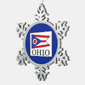 Ohio Tin Sneeuwvlok Ornament (Rechts)