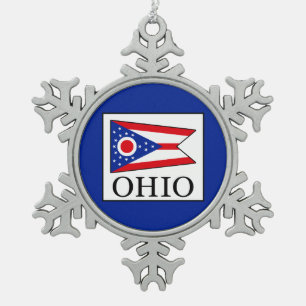 Ohio Tin Sneeuwvlok Ornament