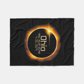 Ohio Totaal Zonsverduistering April 8 2024 Fleece Deken (Voorkant (Horizontaal))