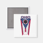 Ohio Total Eclipse Square Magnet (Voorkant / Achterkant)
