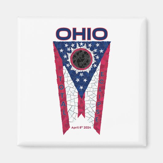 Ohio Total Eclipse Square Magnet (Voorkant)