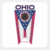 Ohio Total Eclipse Square Sticker (Voorkant)