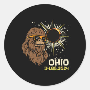 Ohio Total Solar Eclipse 2024 april 8 Mannen Vrouw Ronde Sticker