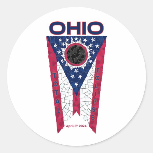 Ohio Totale Eclipse Ronde Sticker (Voorkant)