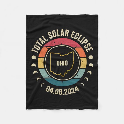 Ohio Totale Zonsverduistering 2024 American Totali Fleece Deken (Voorkant)